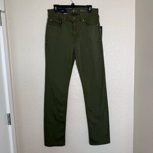 7 For All Mankind "Slimmy" Slim Straight -Leg Jeans Olive Green Size 30 Utility